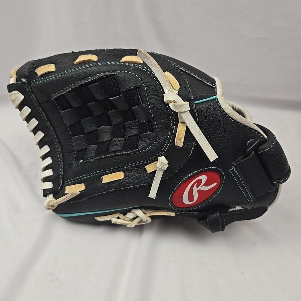 Rawlingsโ 11.5" WFP115MT Fastpitch Softball Glove - Black/Teal - Left Hand Throw